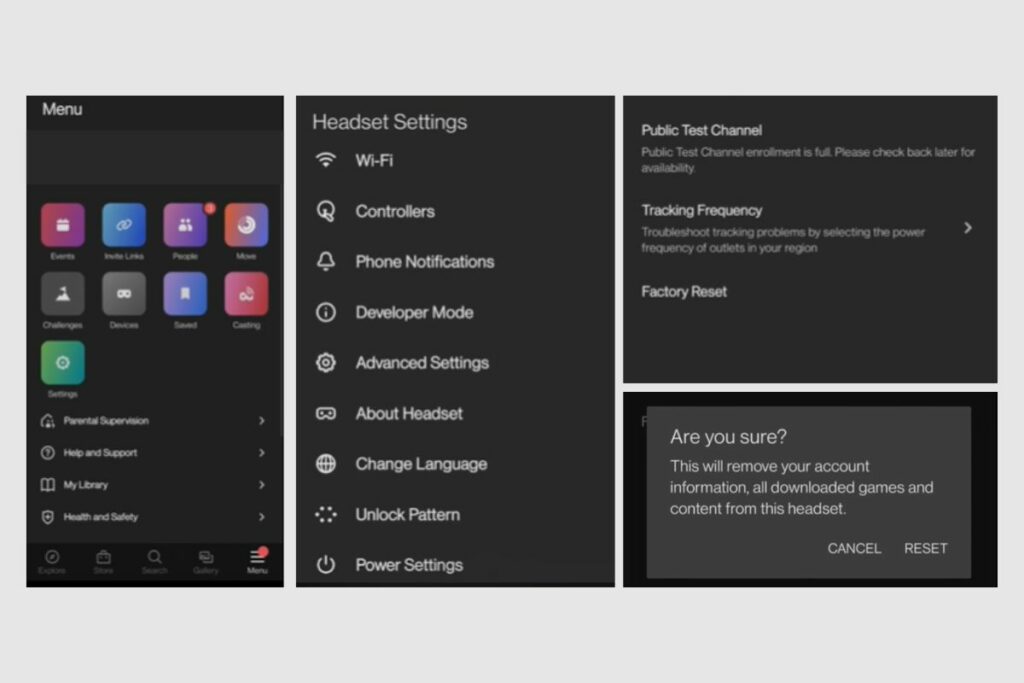 How to Perform a Digital Factory Reset Using the Oculus Quest Mobile App